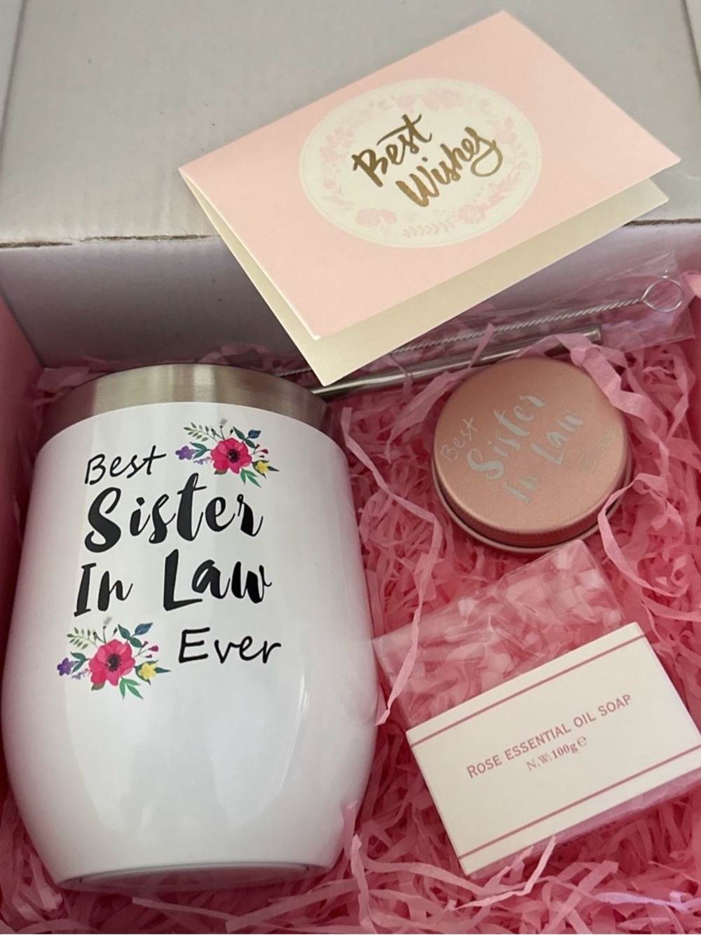 Best Sister In Law Ever - White and Pink Gift Tumbler Set